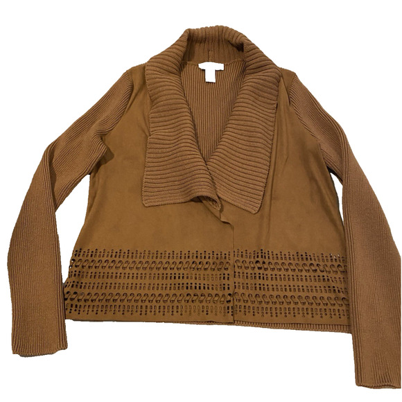 Christopher & Banks Boho Cardigan Womens Size Medium Brown Western Cowgirl - Picture 6 of 16